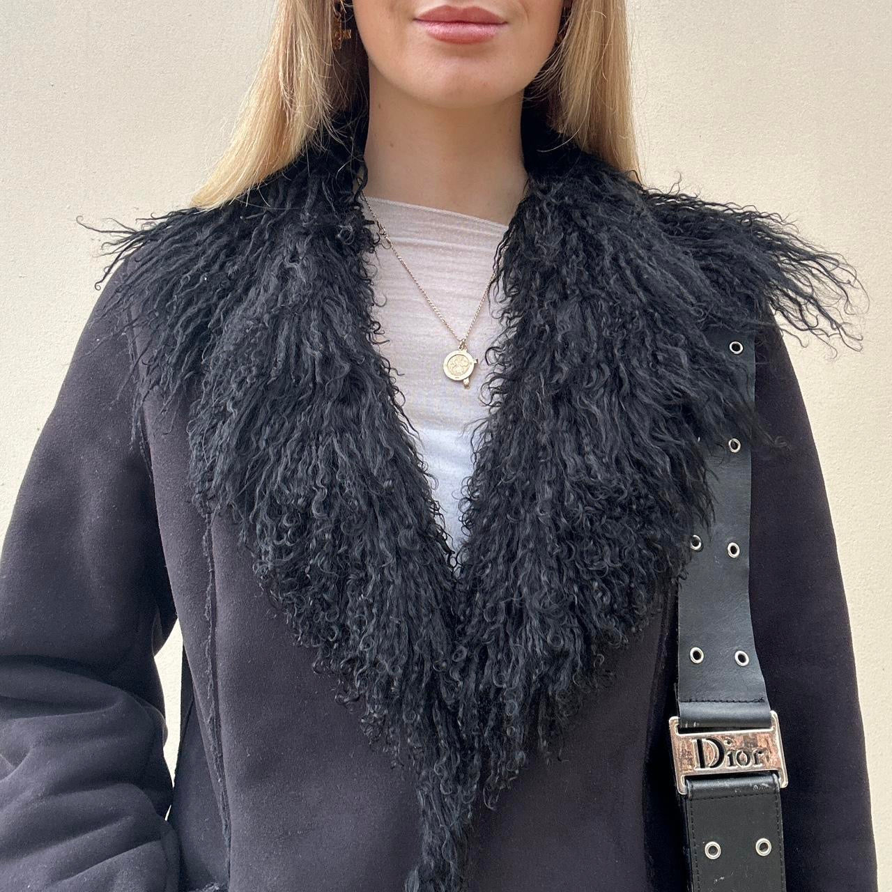 Vintage 00s Mongolian fur coat