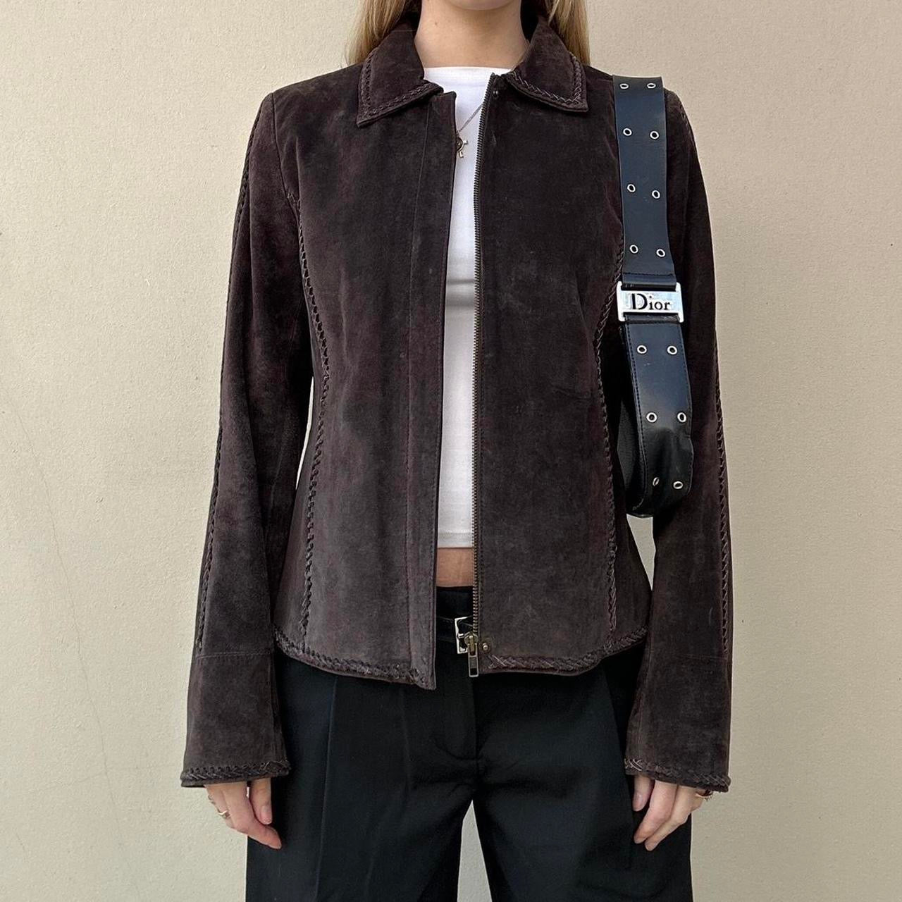 Vintage 00s brown suede jacket