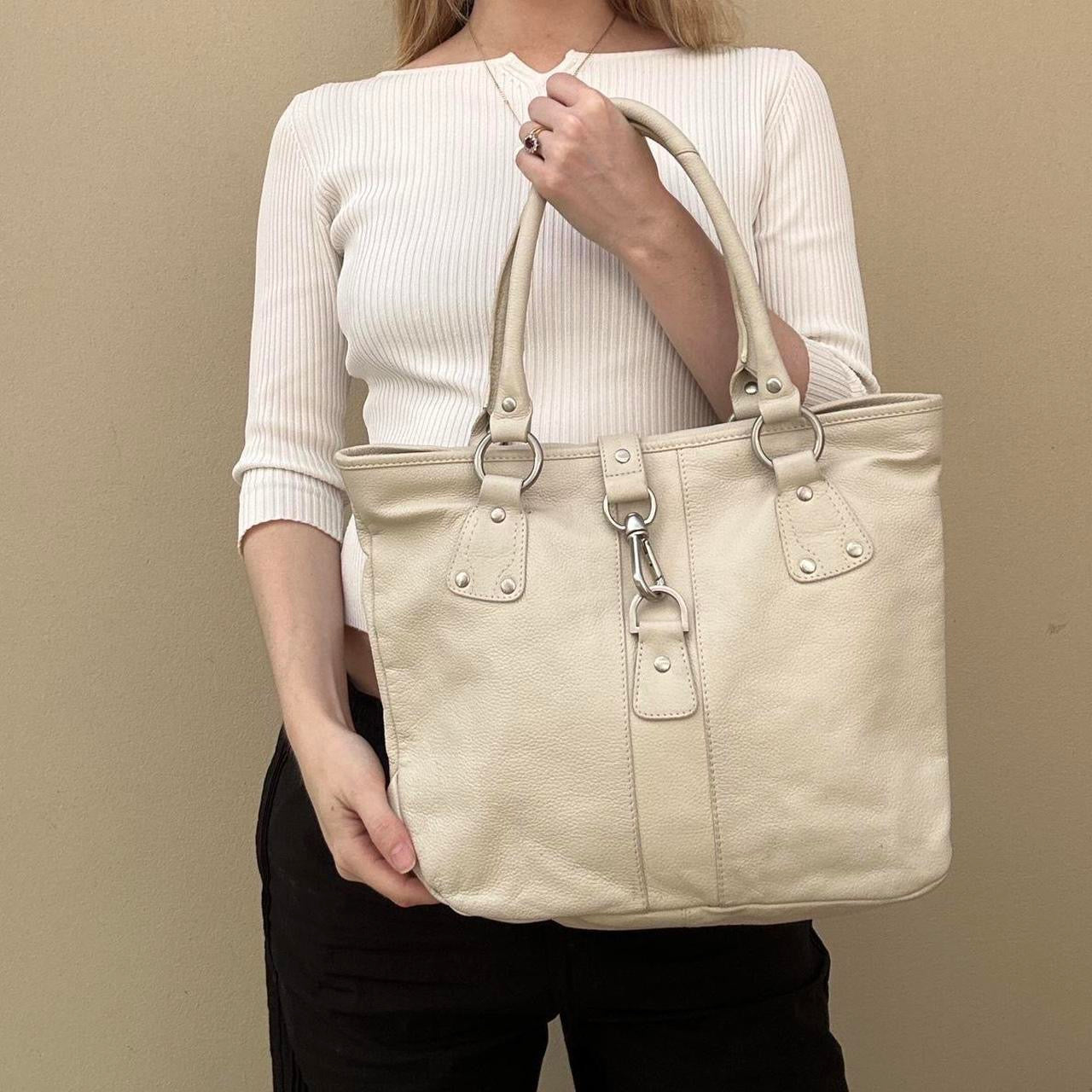 Cream leather bag
