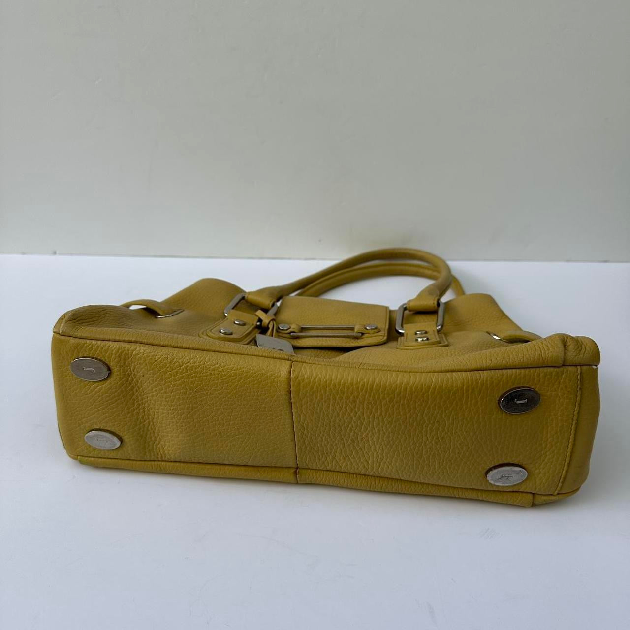 Vintage yellow leather handbag