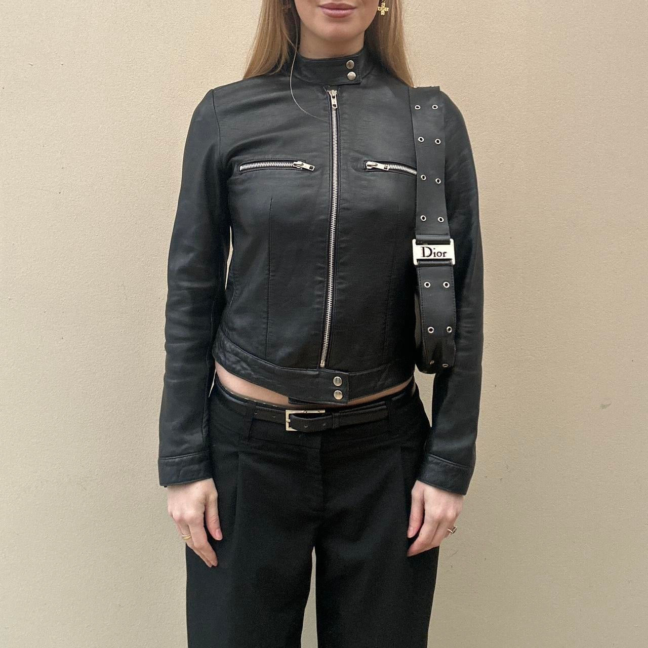 Vintage leather biker jacket