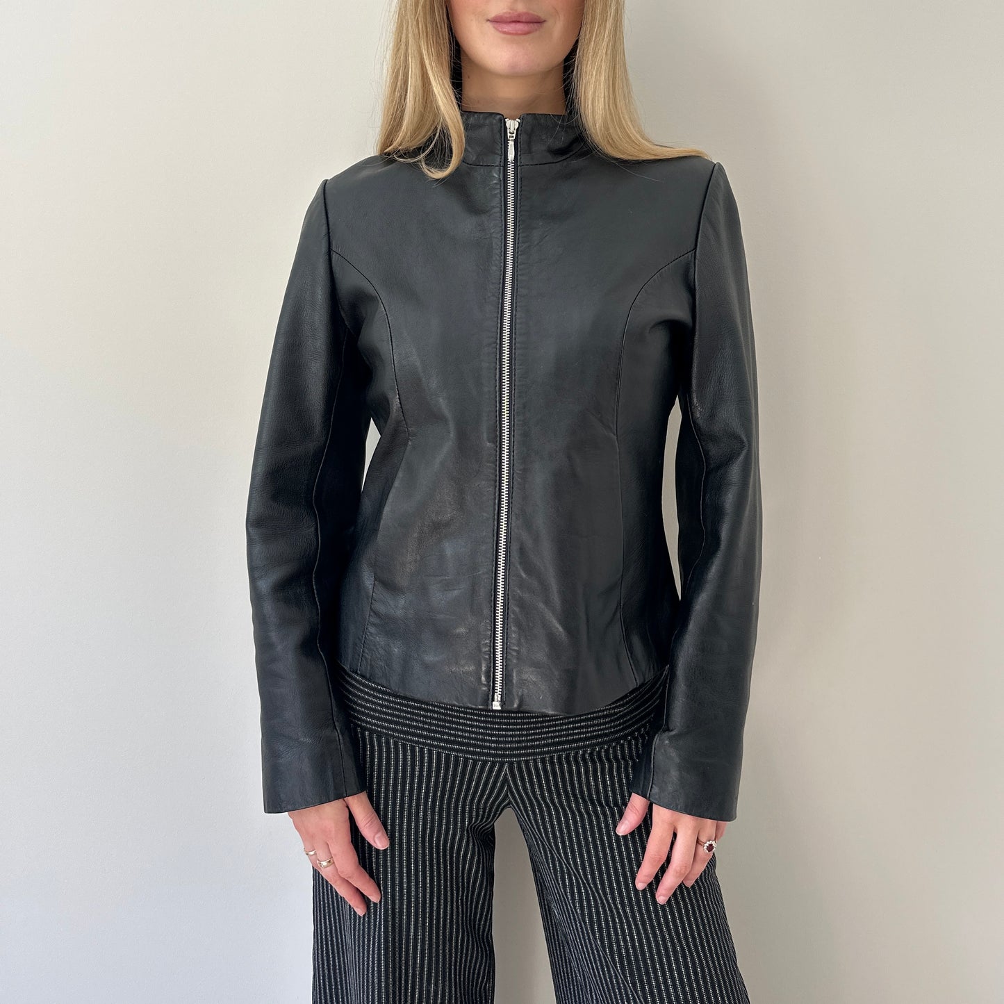 Vintage black leather jacket