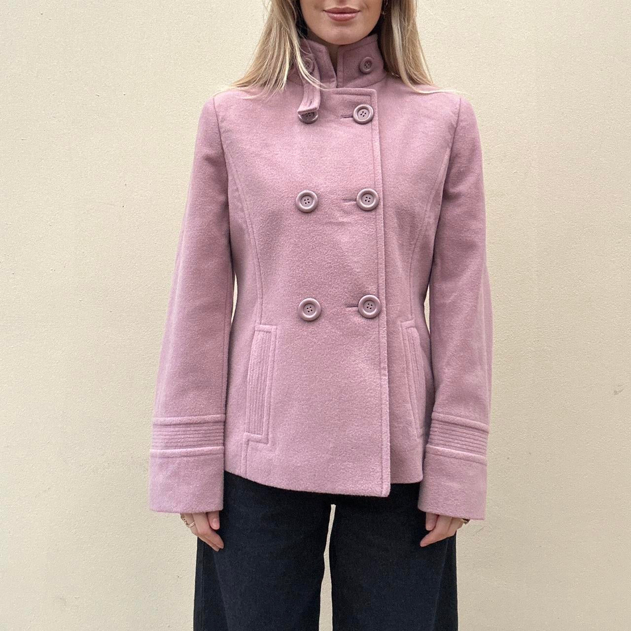 Vintage 00s dusty pink pea coat