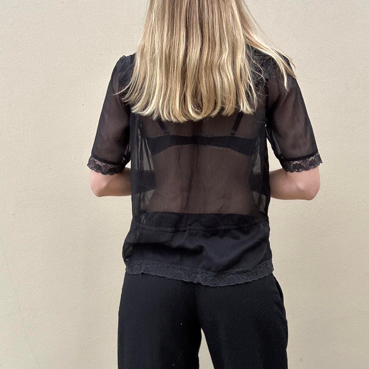Vintage 00s sheer black top