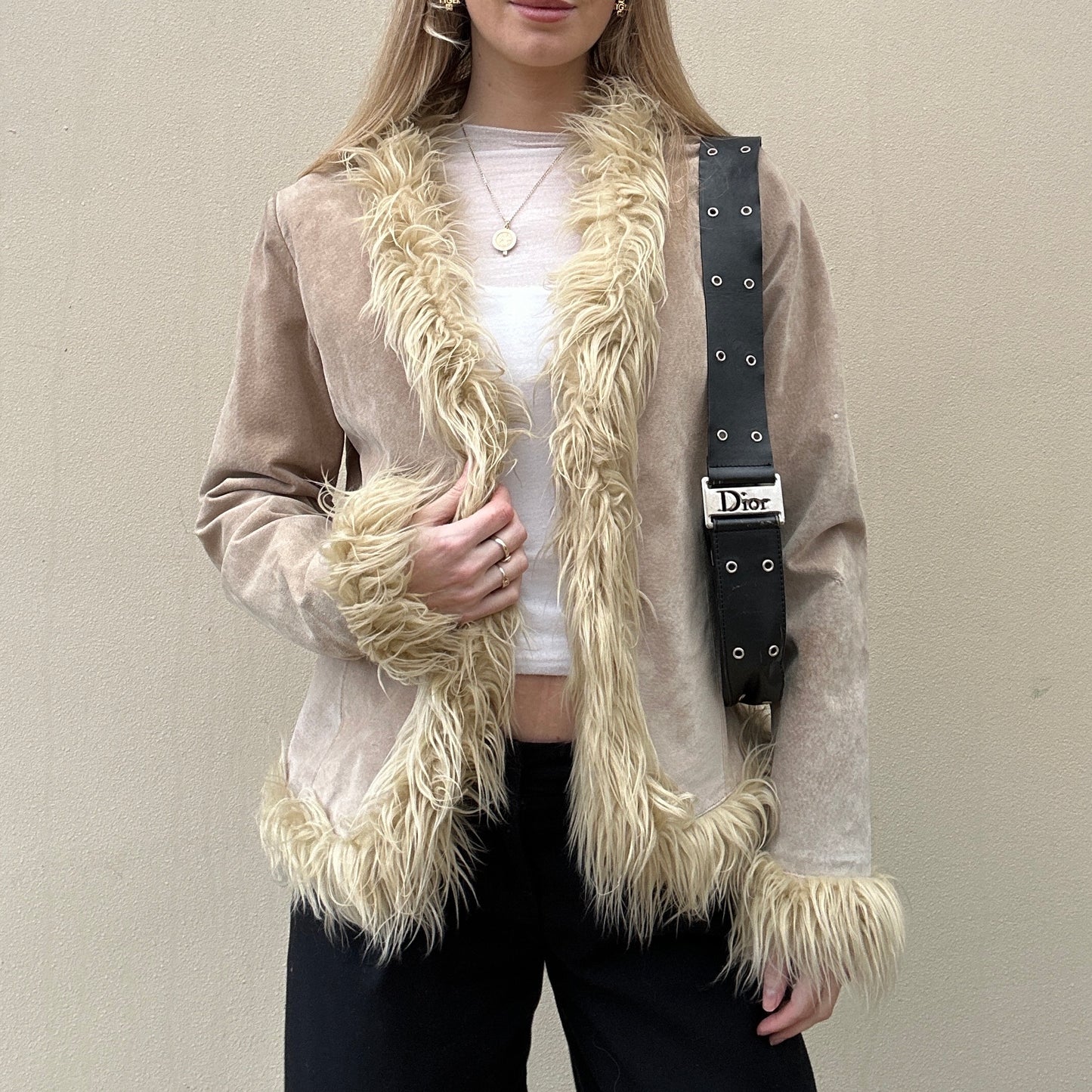 Vintage 00s suede afghan coat