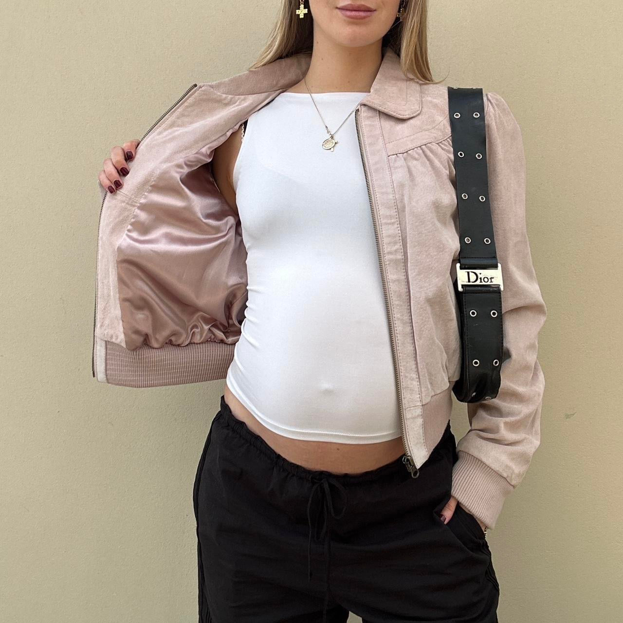 Vintage dusty pink suede jacket