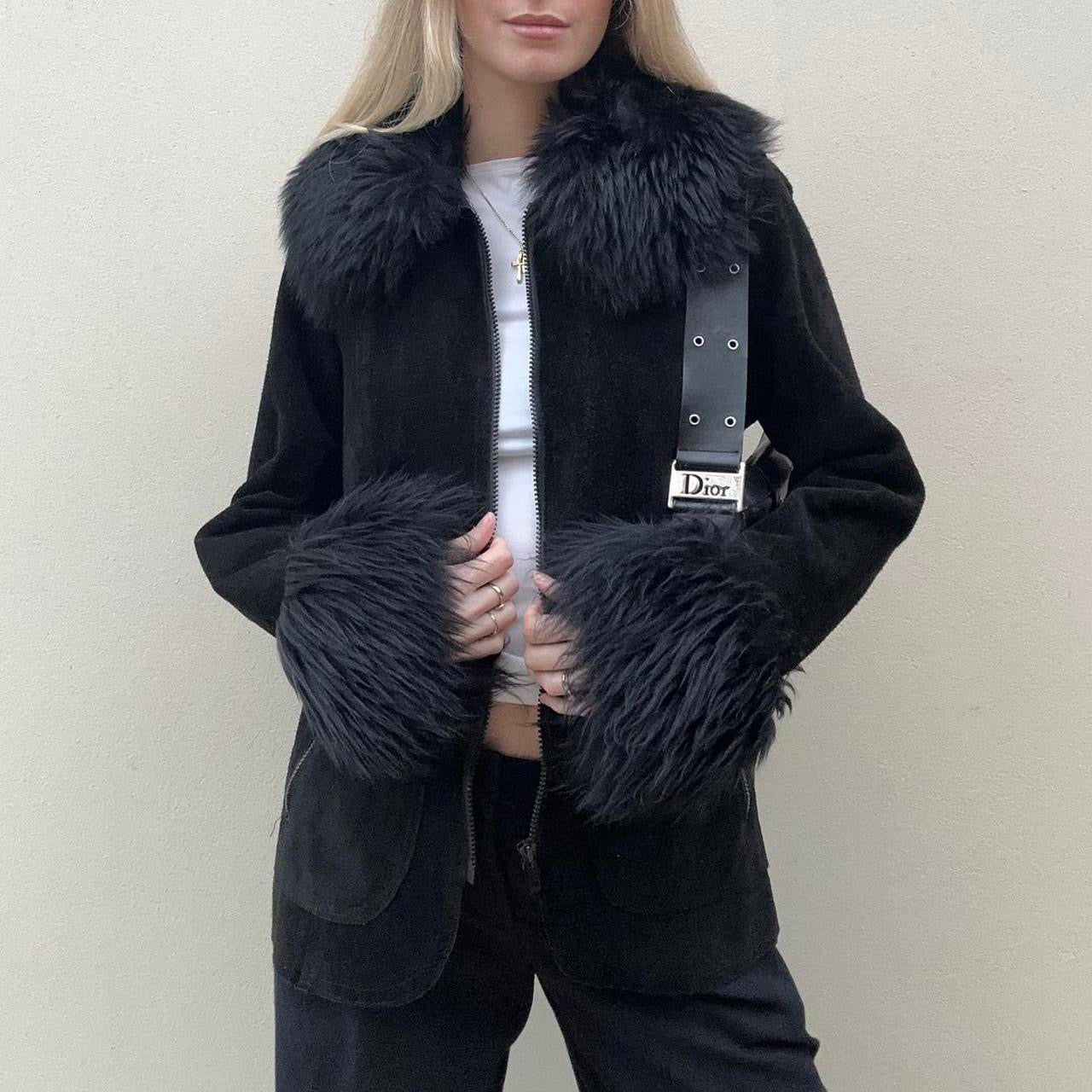 Vintage 00s chunky afghan coat