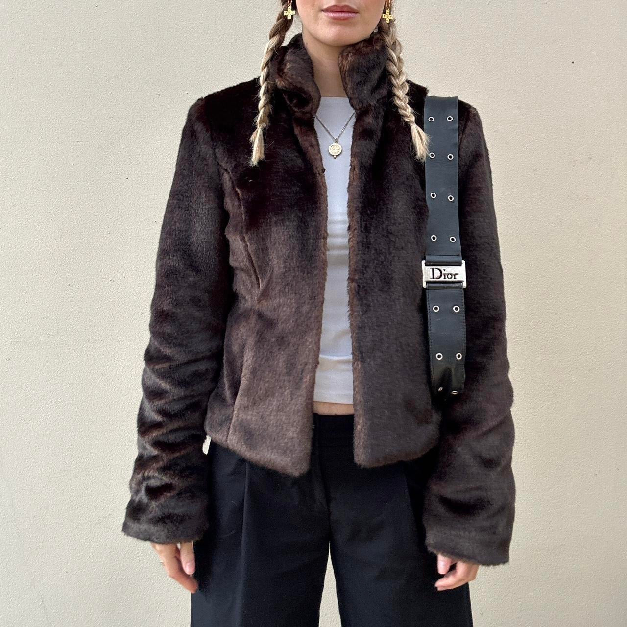 Vintage chocolate brown fur coat