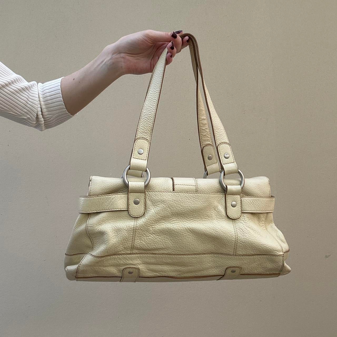 Vintage 00s pale yellow leather bag