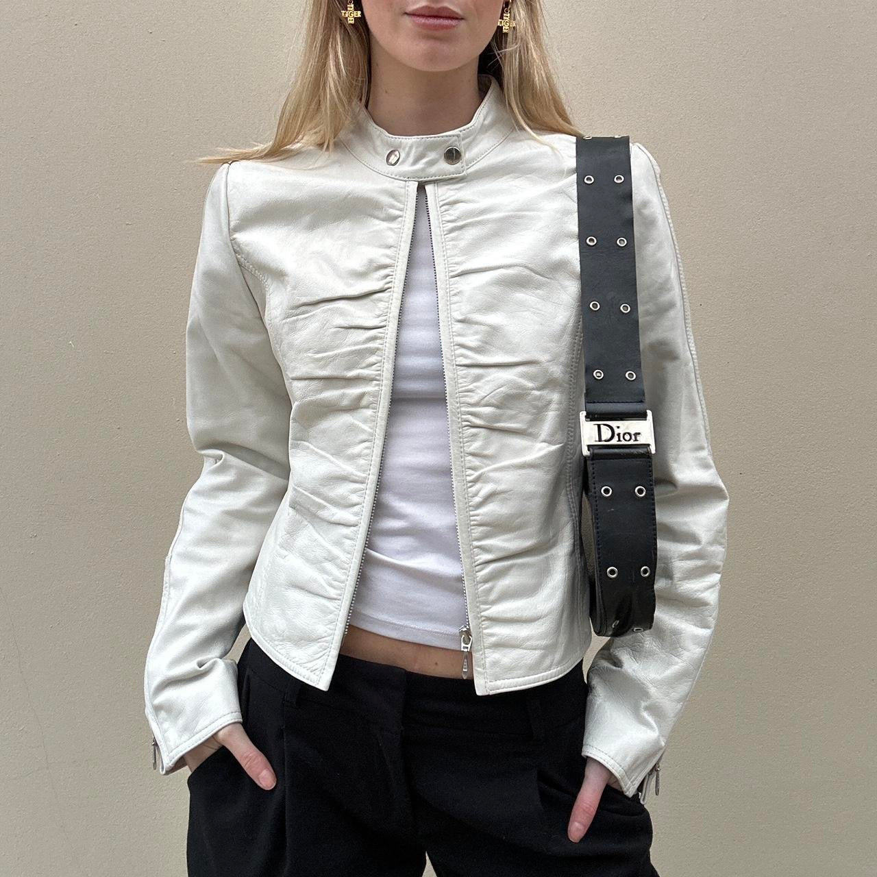 Vintage 00s white rutched jacket