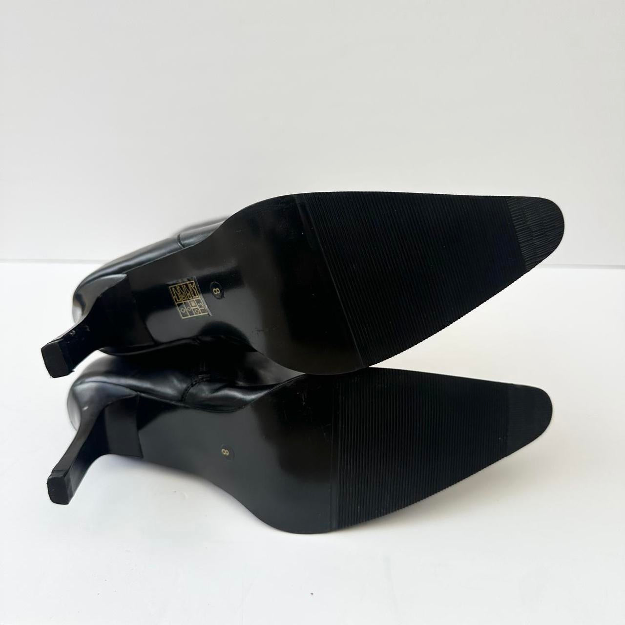 Vintage 00s black leather stud boots