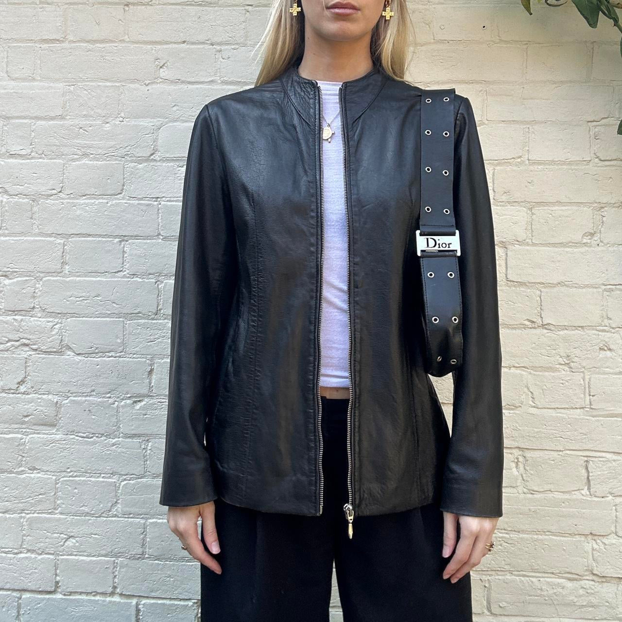 Vintage 00s zip leather jacket