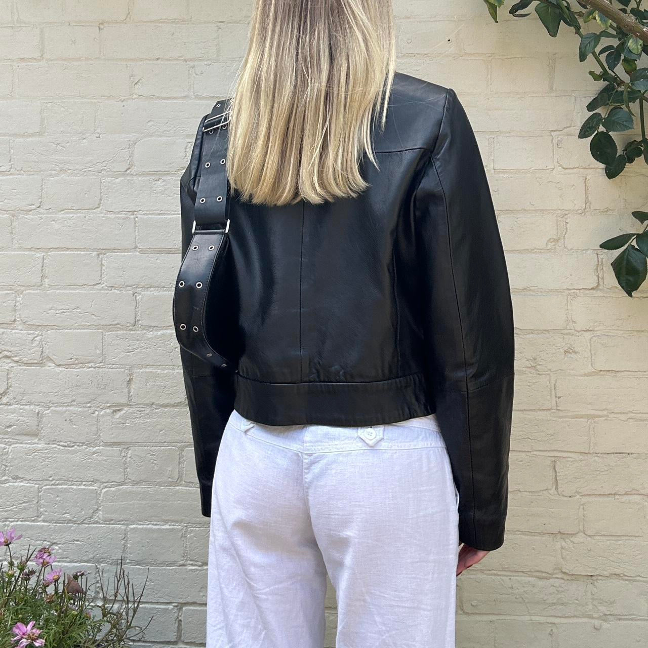 Vintage 00s black leather jacket