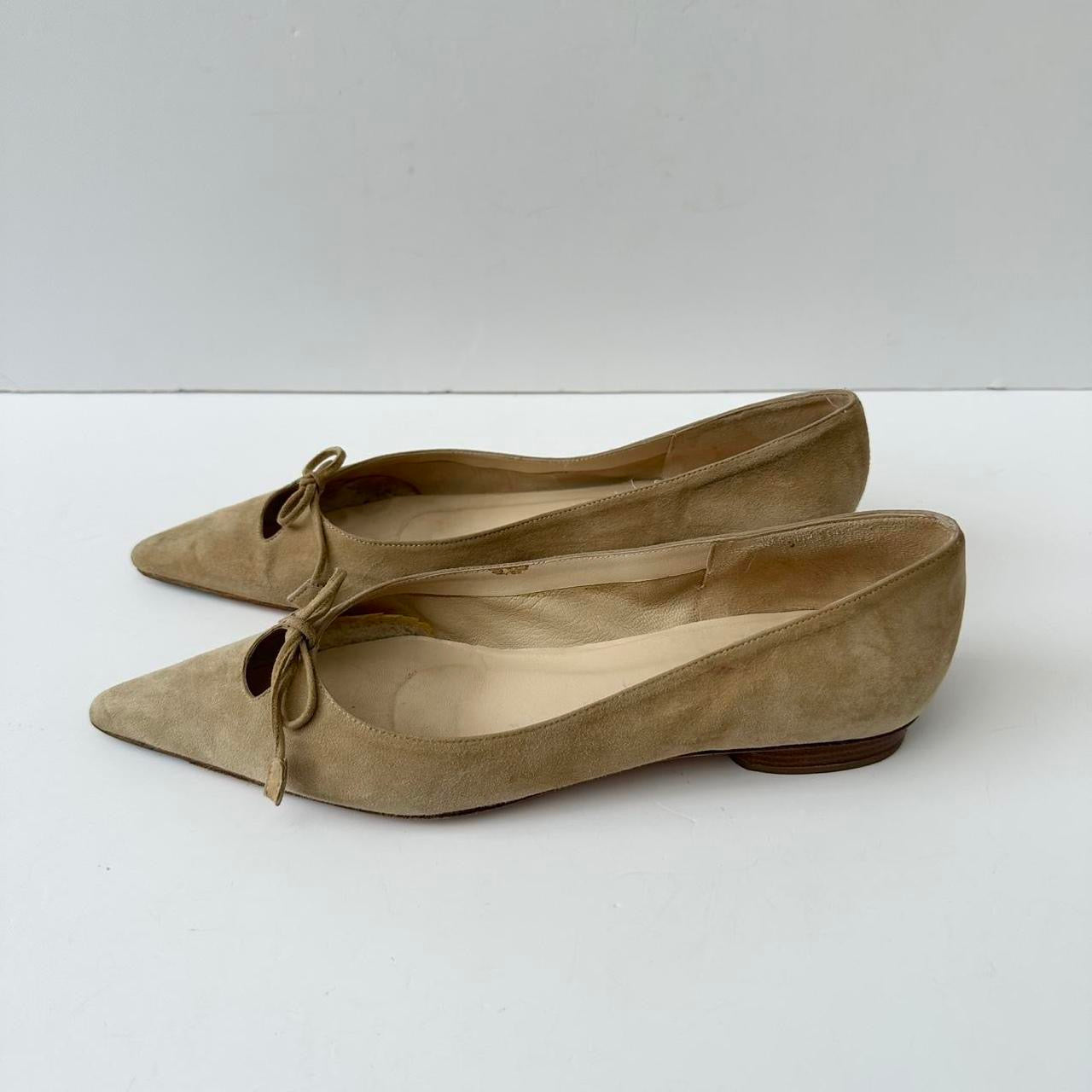 Vintage L.K.Bennett suede pointed ballet flats