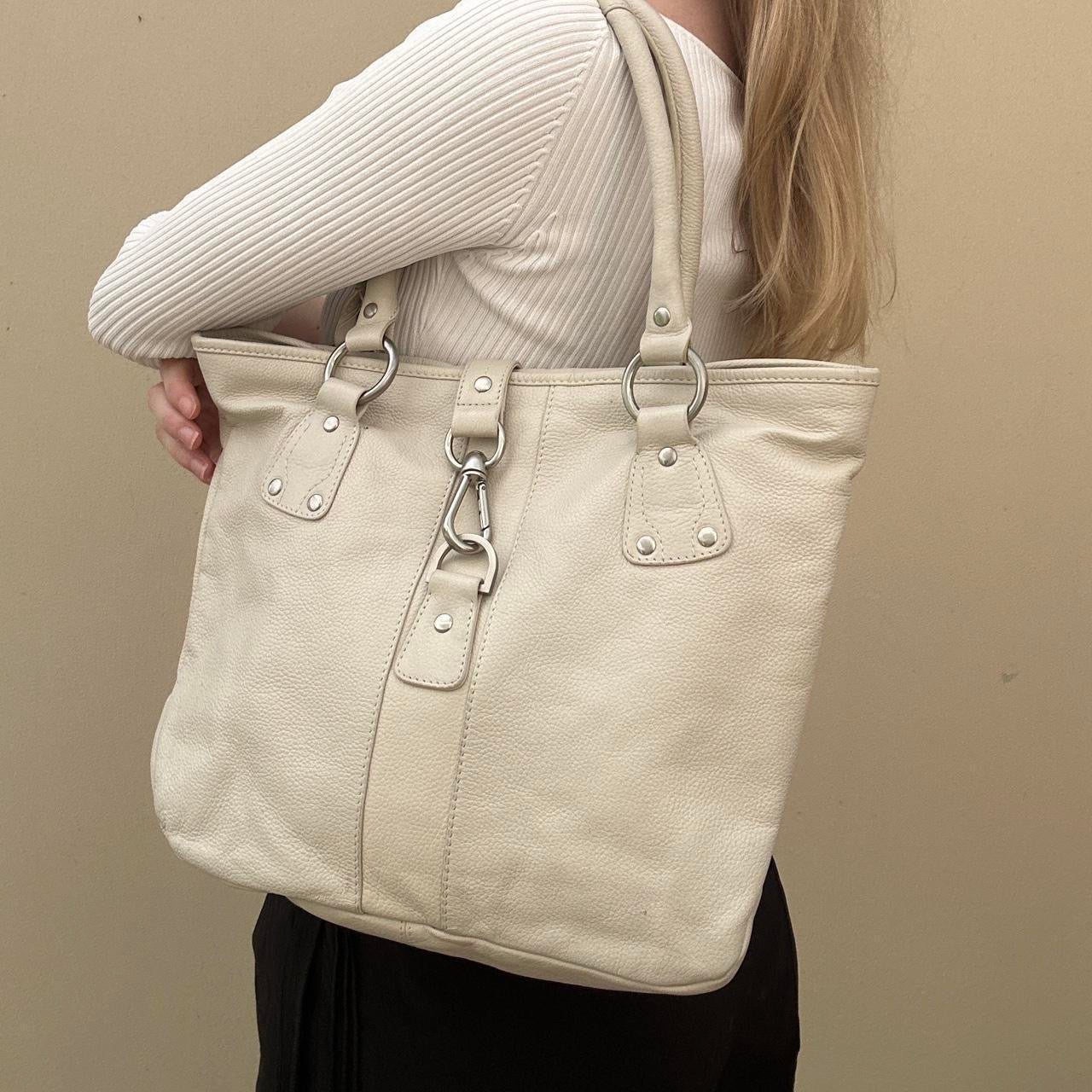 Cream leather bag