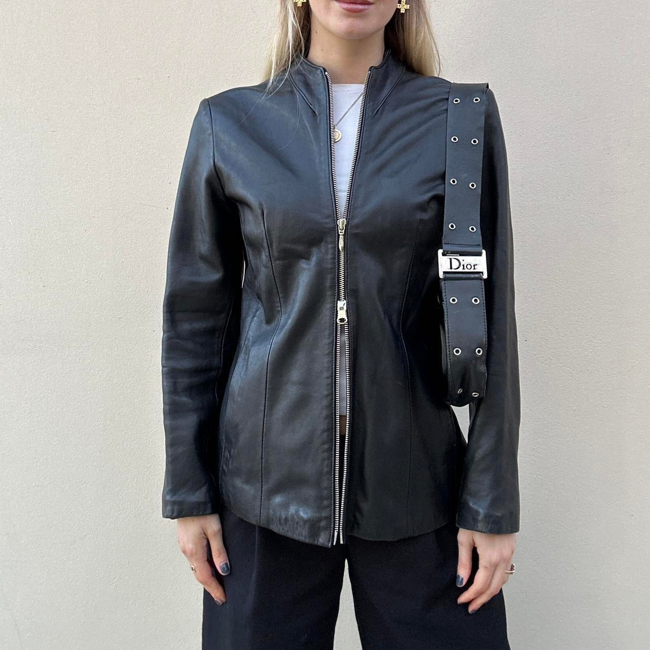 Vintage 00s black leather jacket