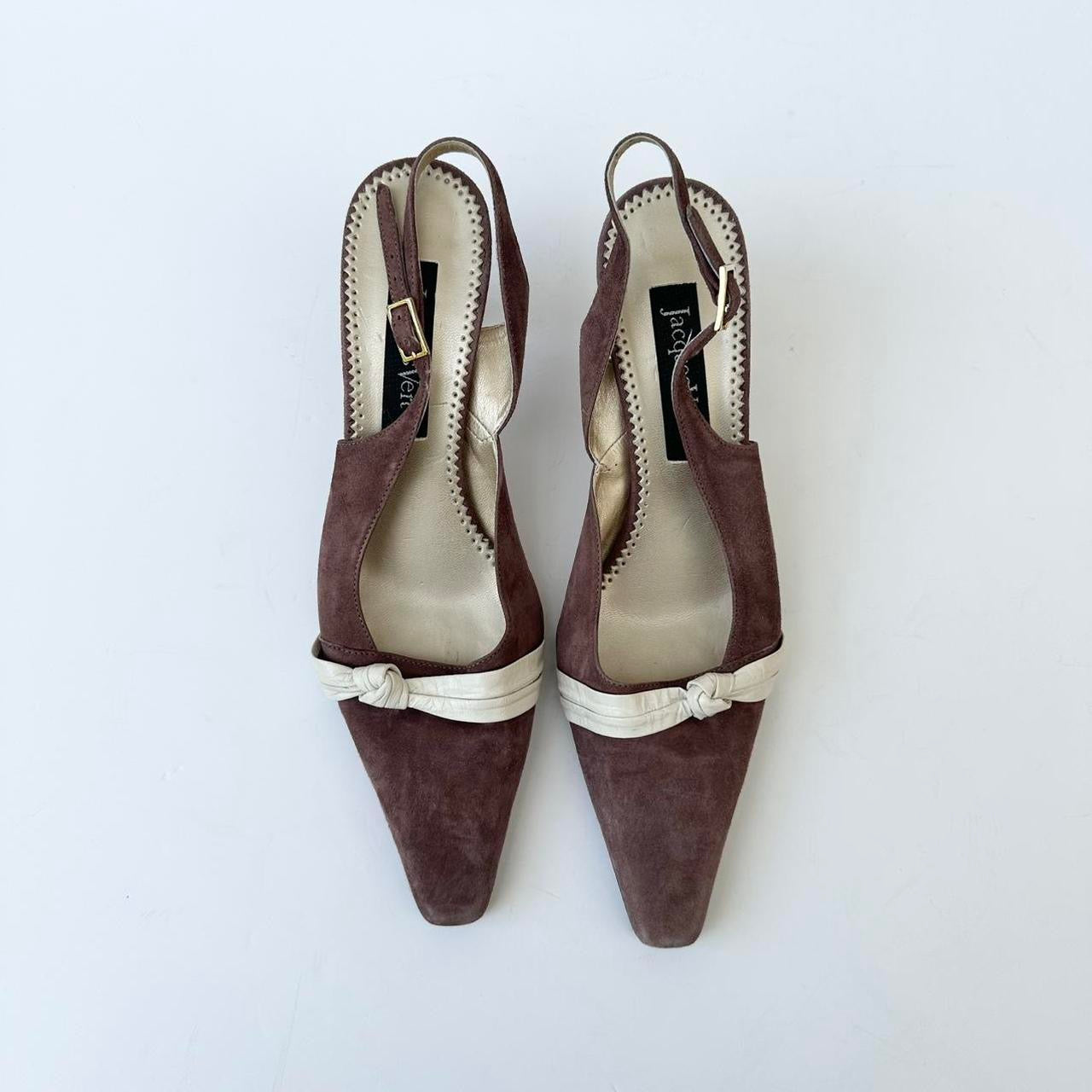 Vintage mushroom suede kitten heels