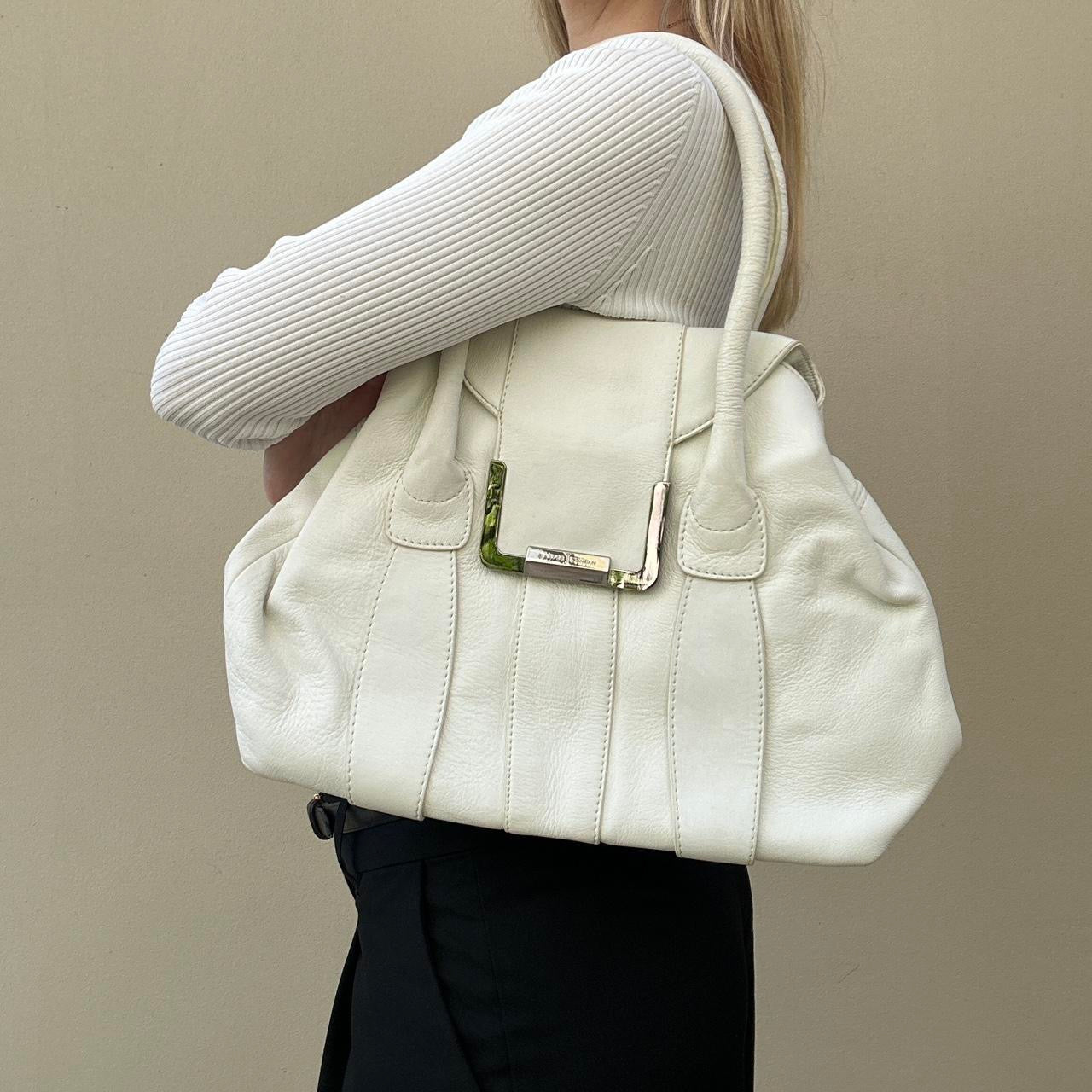 Vintage white leather bag