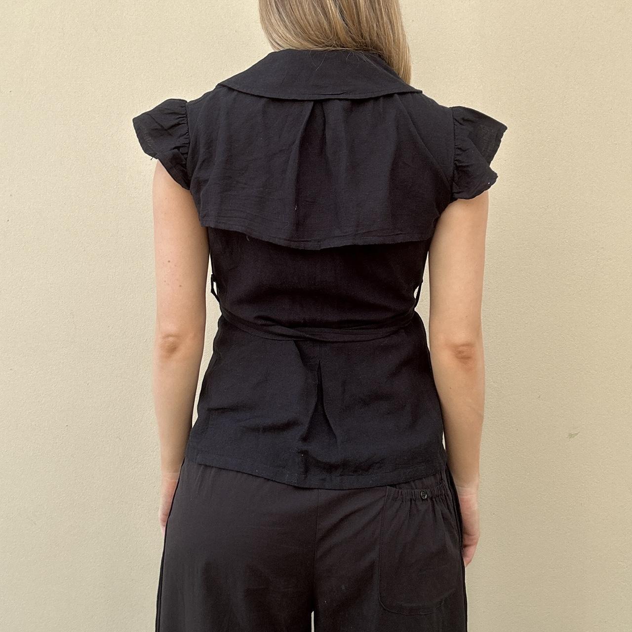 Vintage linen pea coat top