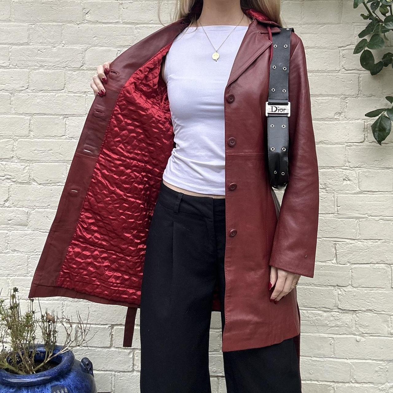 Vintage 00s burgundy leather jacket