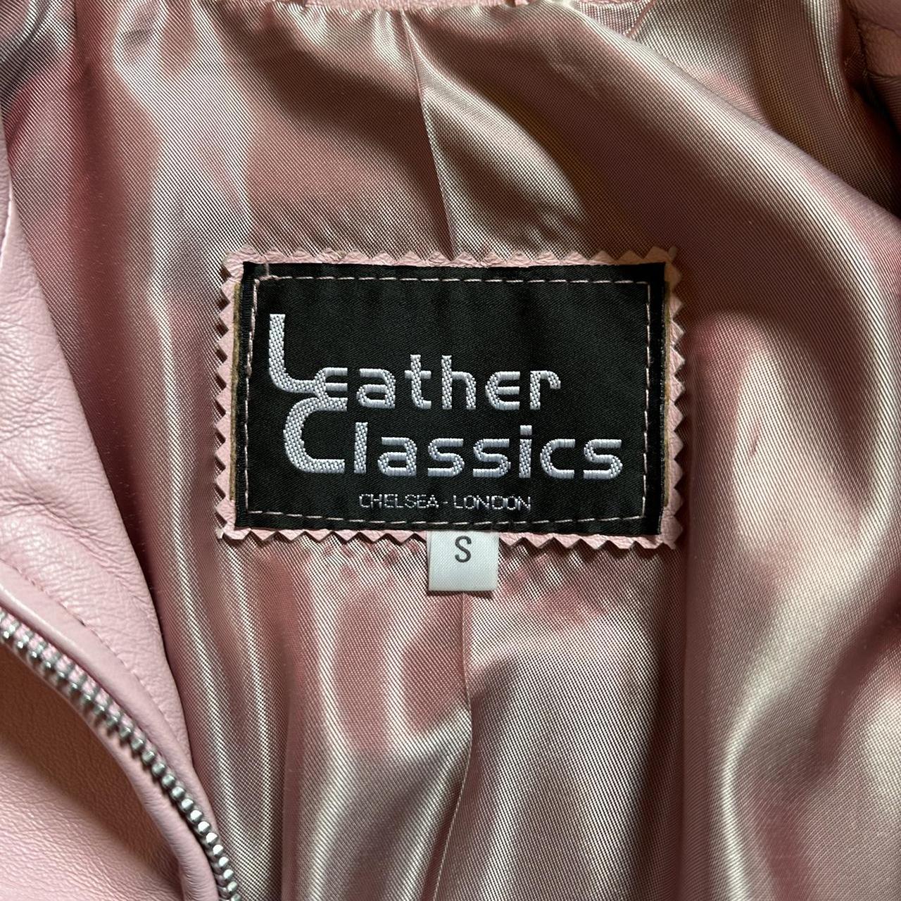 Vintage 00s baby pink leather jacket