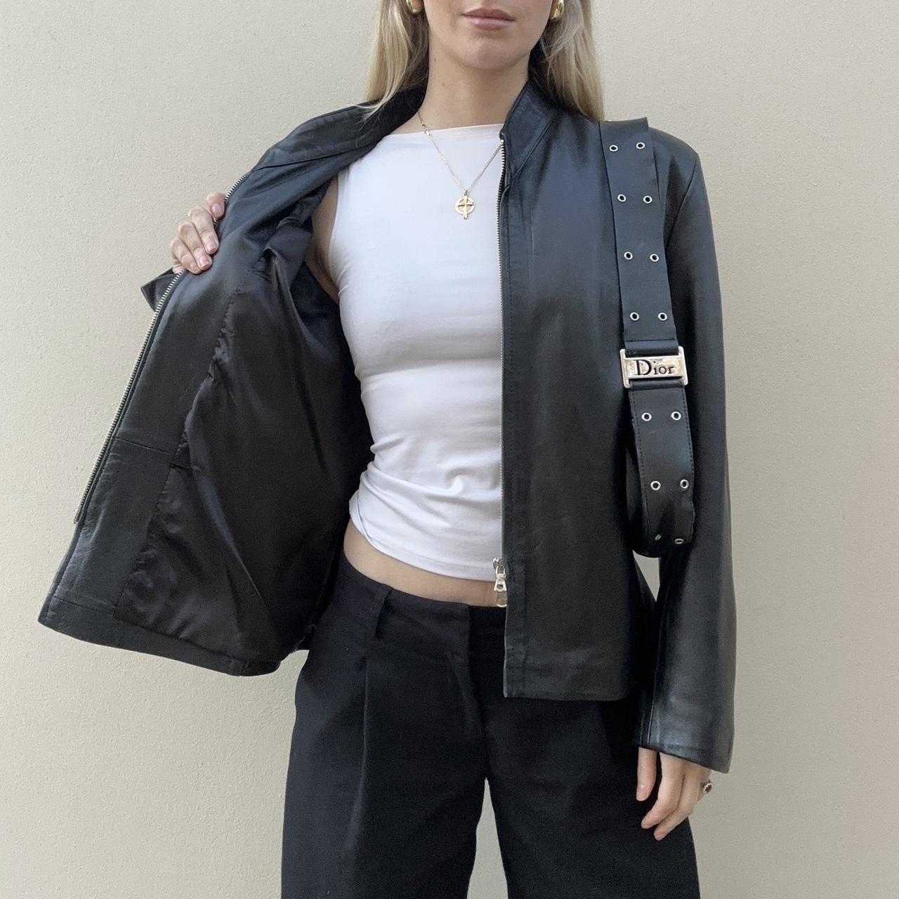 Vintage 00s black leather jacket