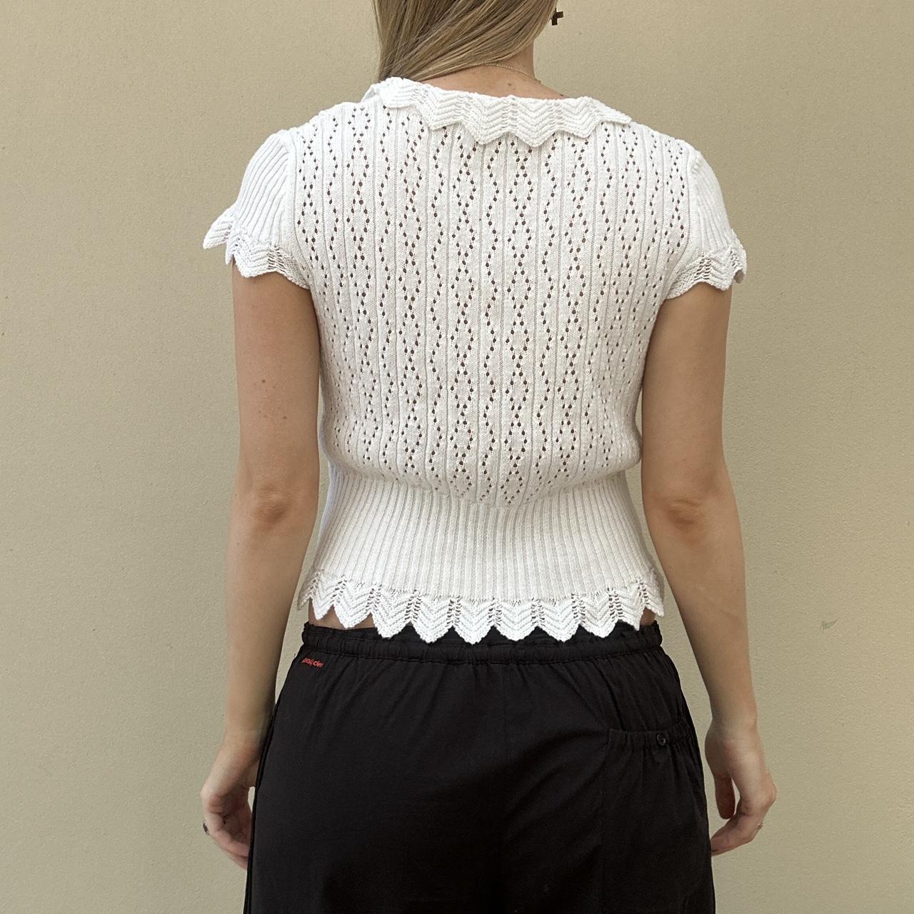 Vintage 00s white crochet top