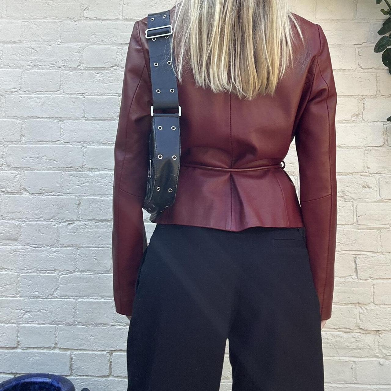 Vintage 00s burgundy leather jacket