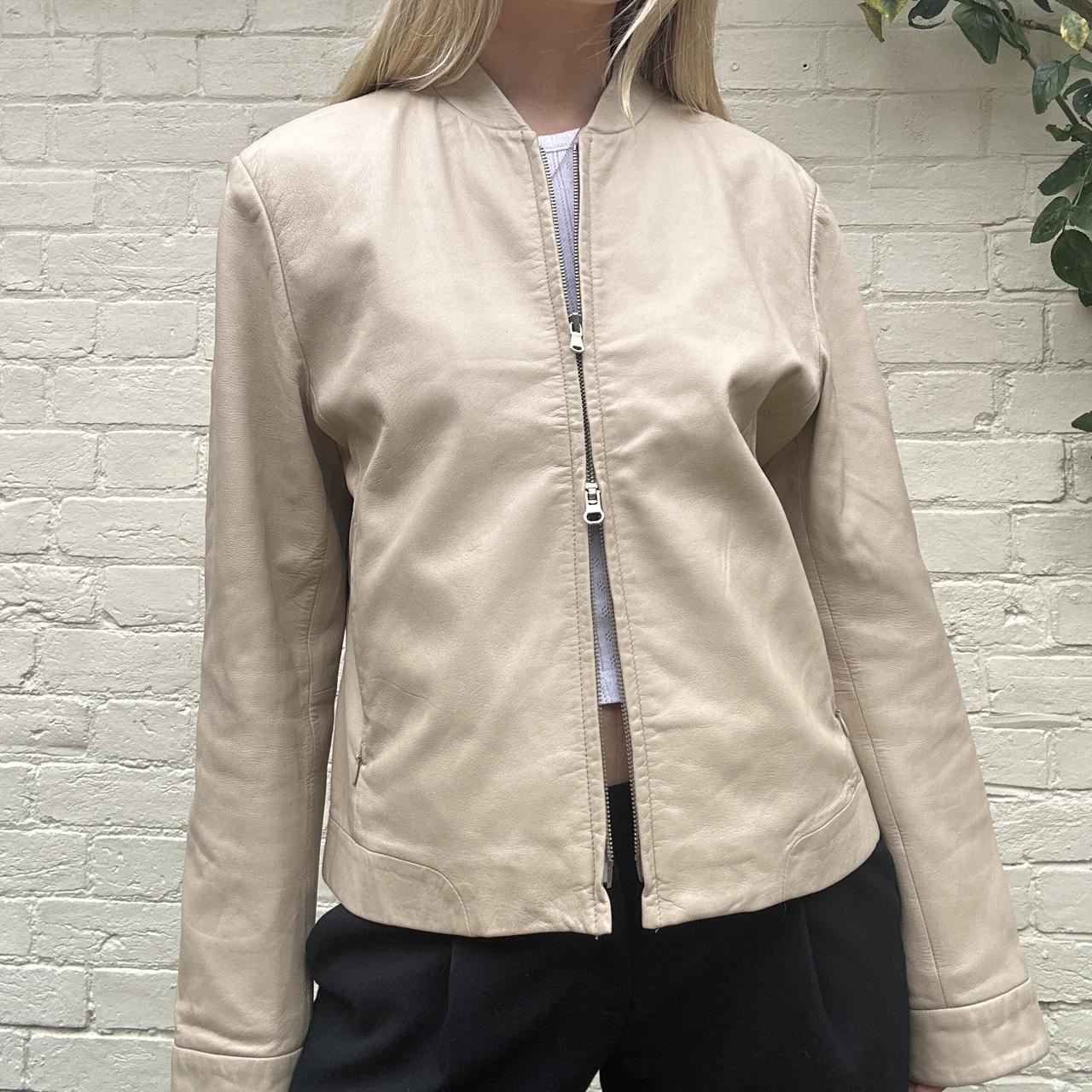 Vintage 00s cream leather jacket