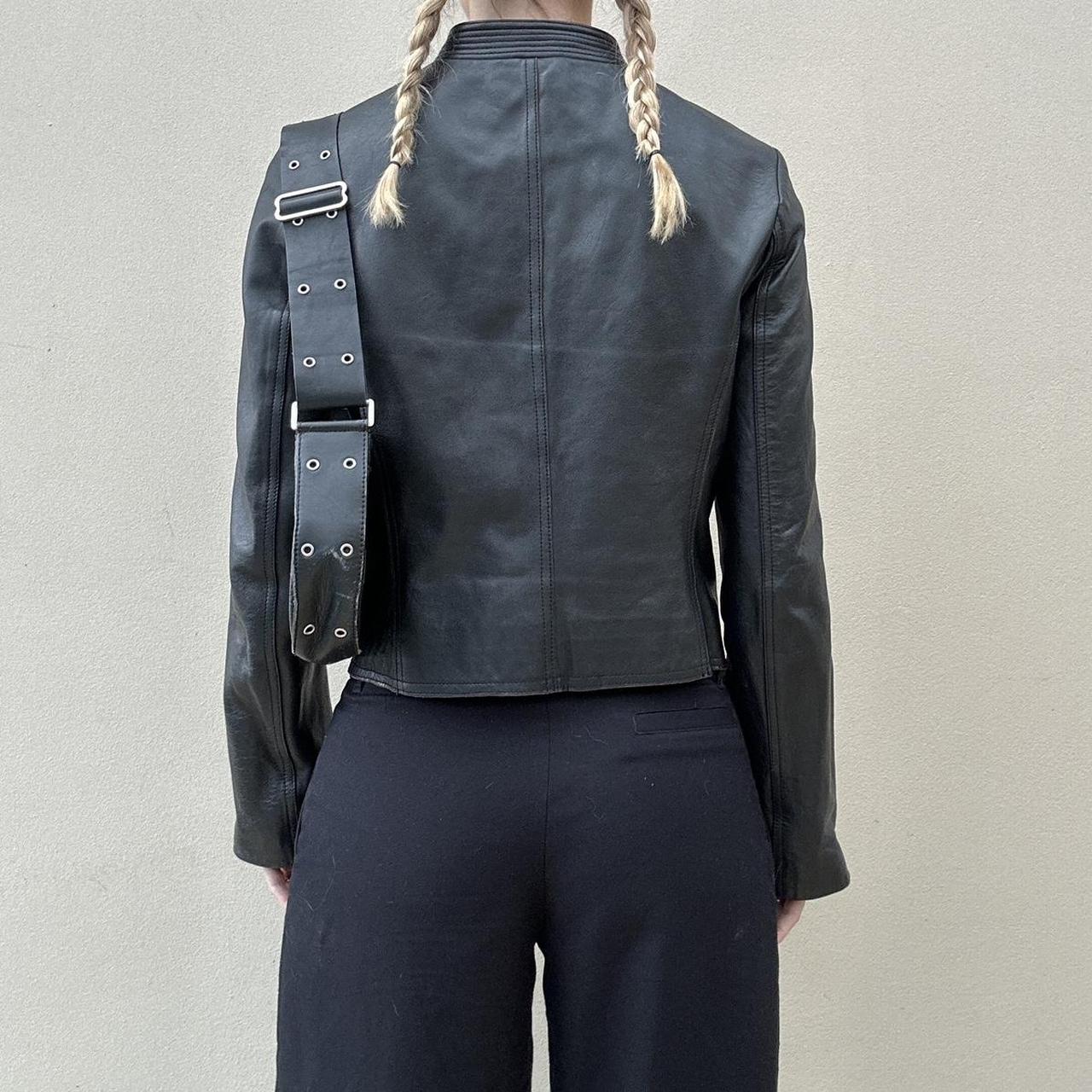 Vintage 00s leather rutched jacket