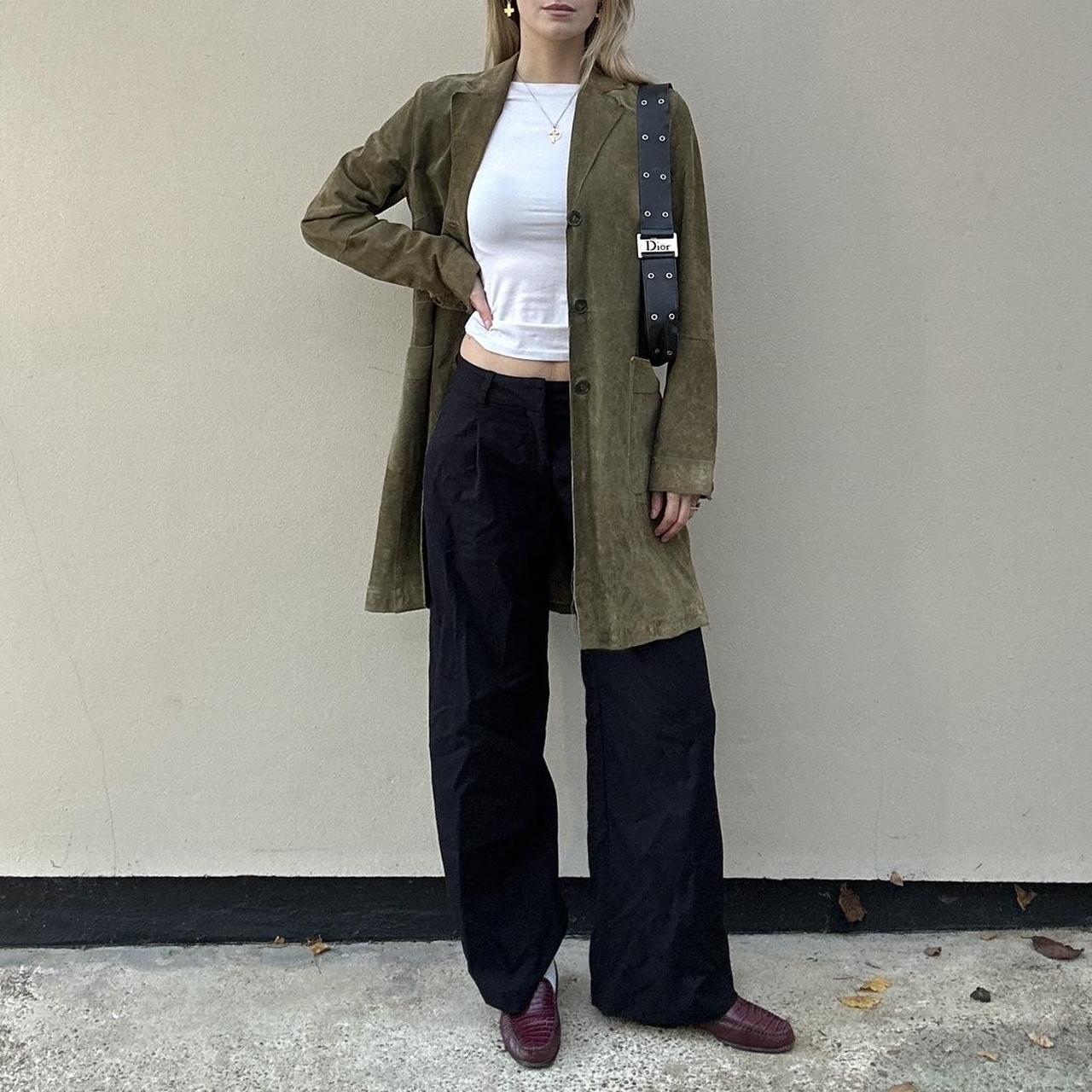Vintage olive green suede jacket
