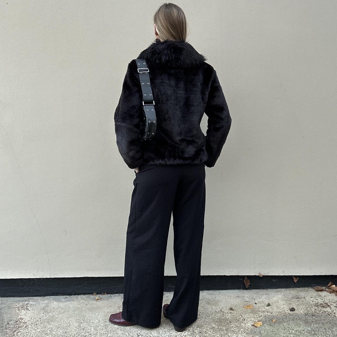 Vintage faux fur black coat