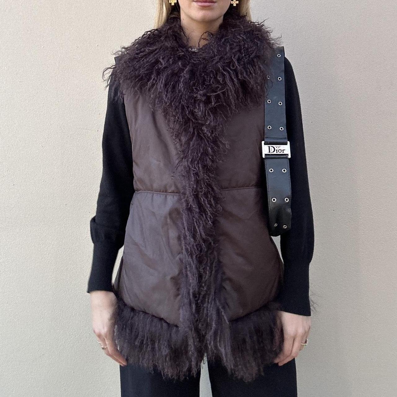 Vintage 00s brown Mongolian gilet