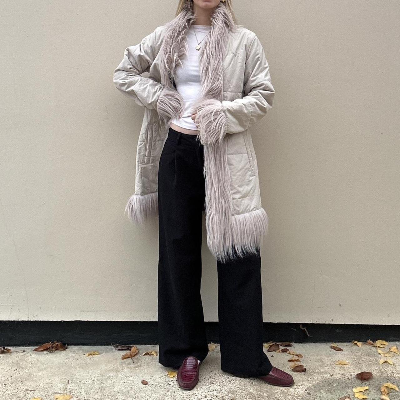 Vintage 00s Roxy puffer afghan coat