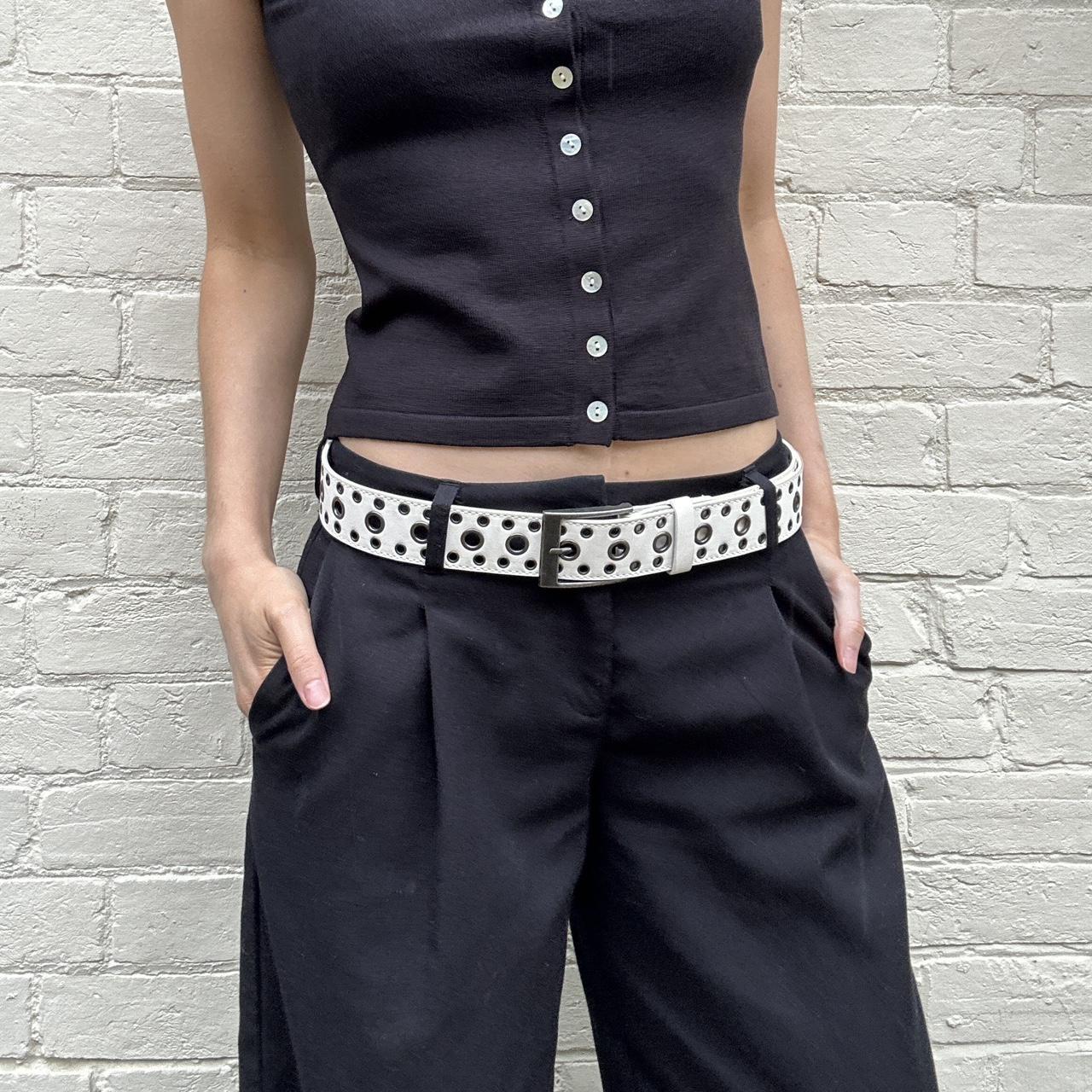 Vintage 00s white grommet belt