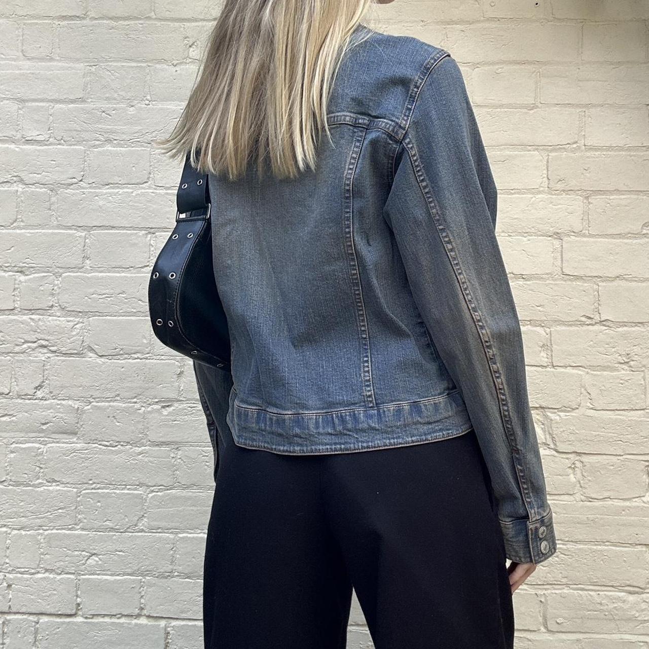 Vintage 00s denim biker jacket