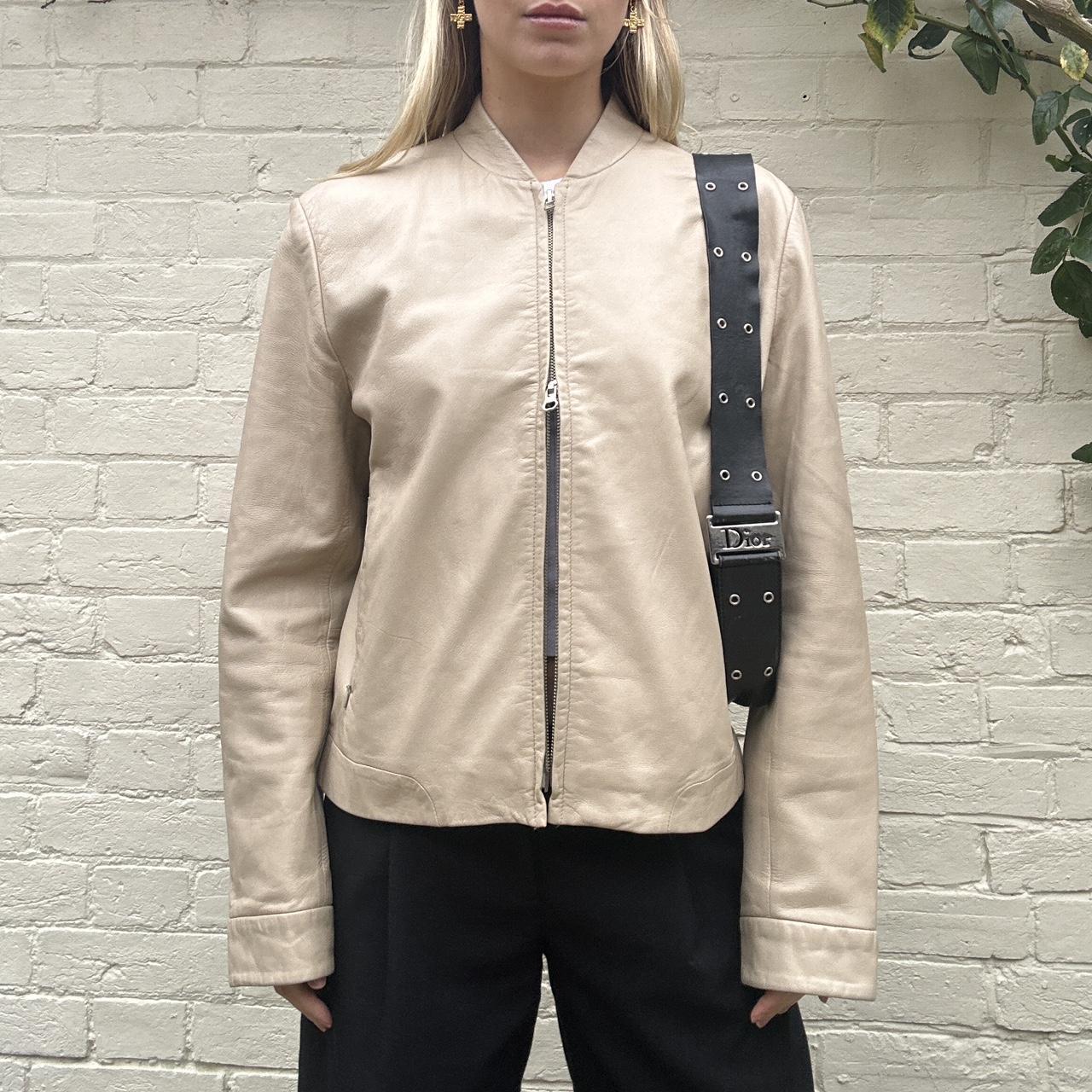 Vintage 00s cream leather jacket