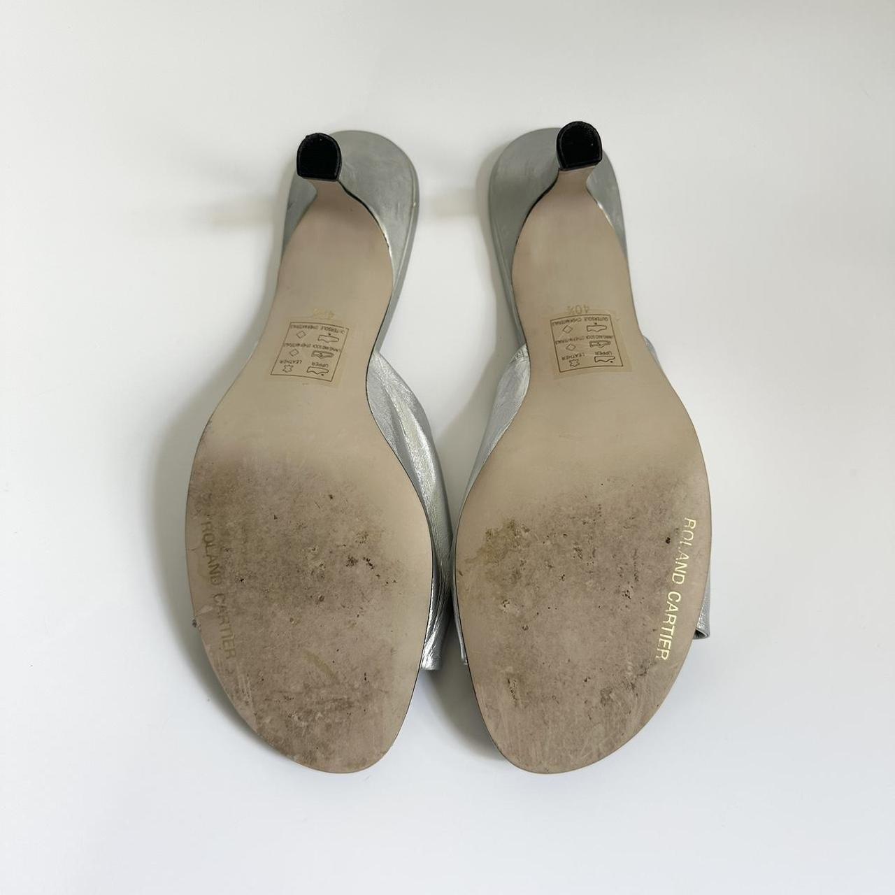 Vintage silver mule kitten heels
