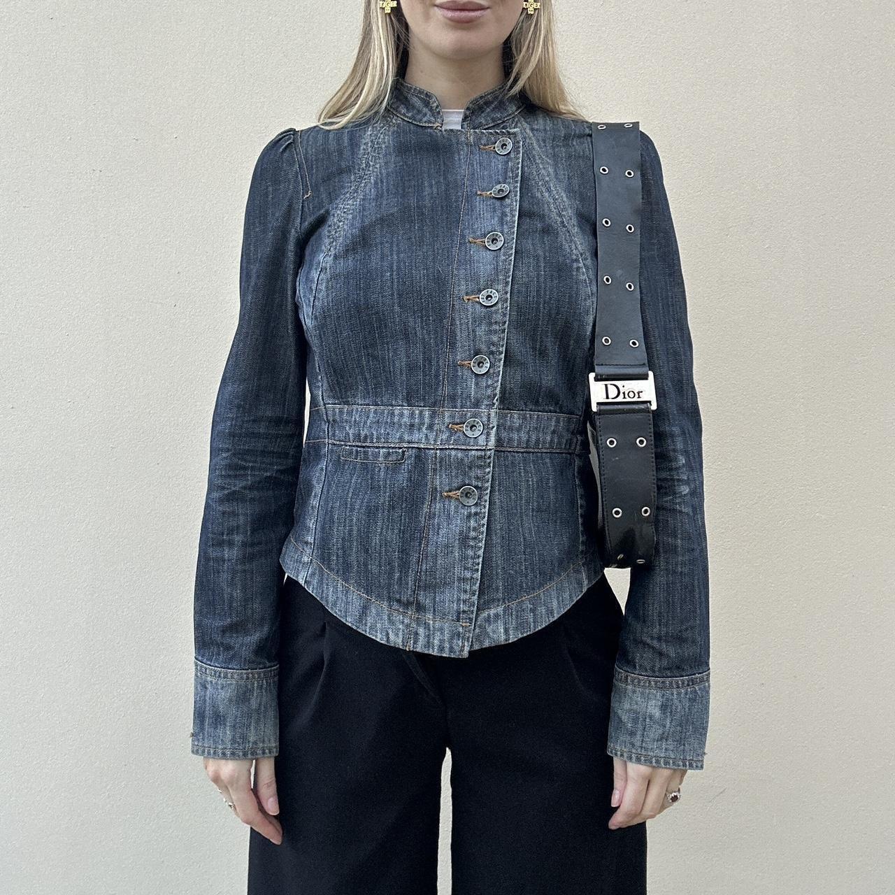 Vintage 00s denim asymmetrical jacket