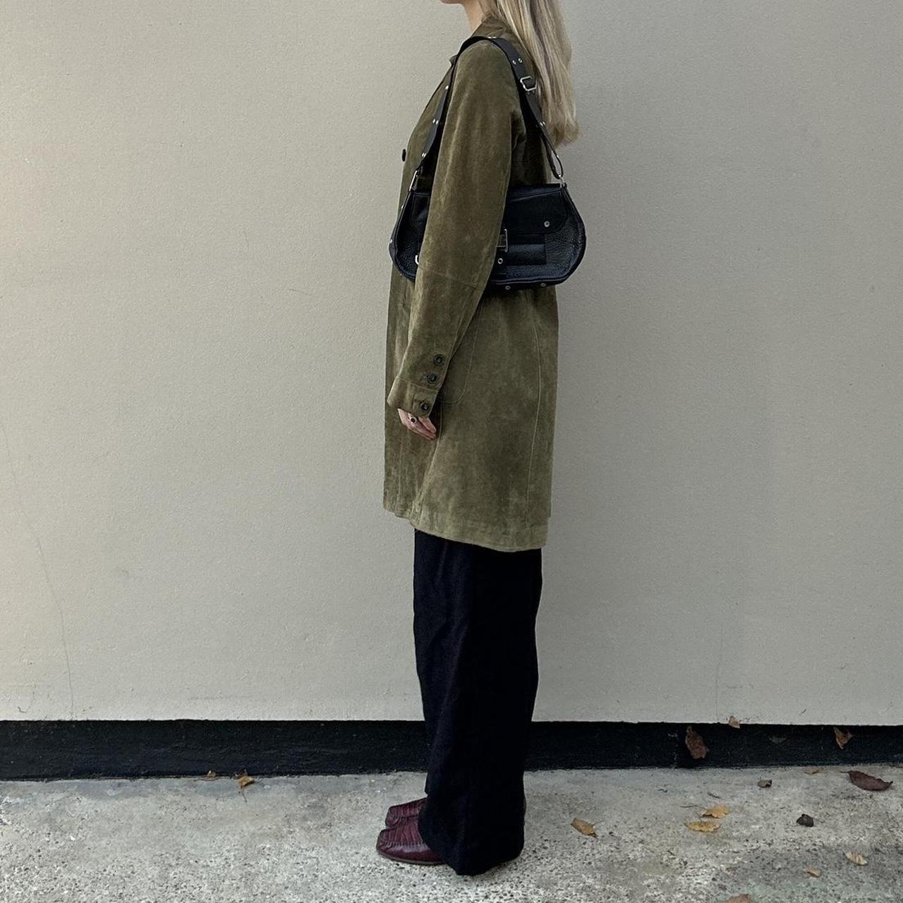 Vintage olive green suede jacket