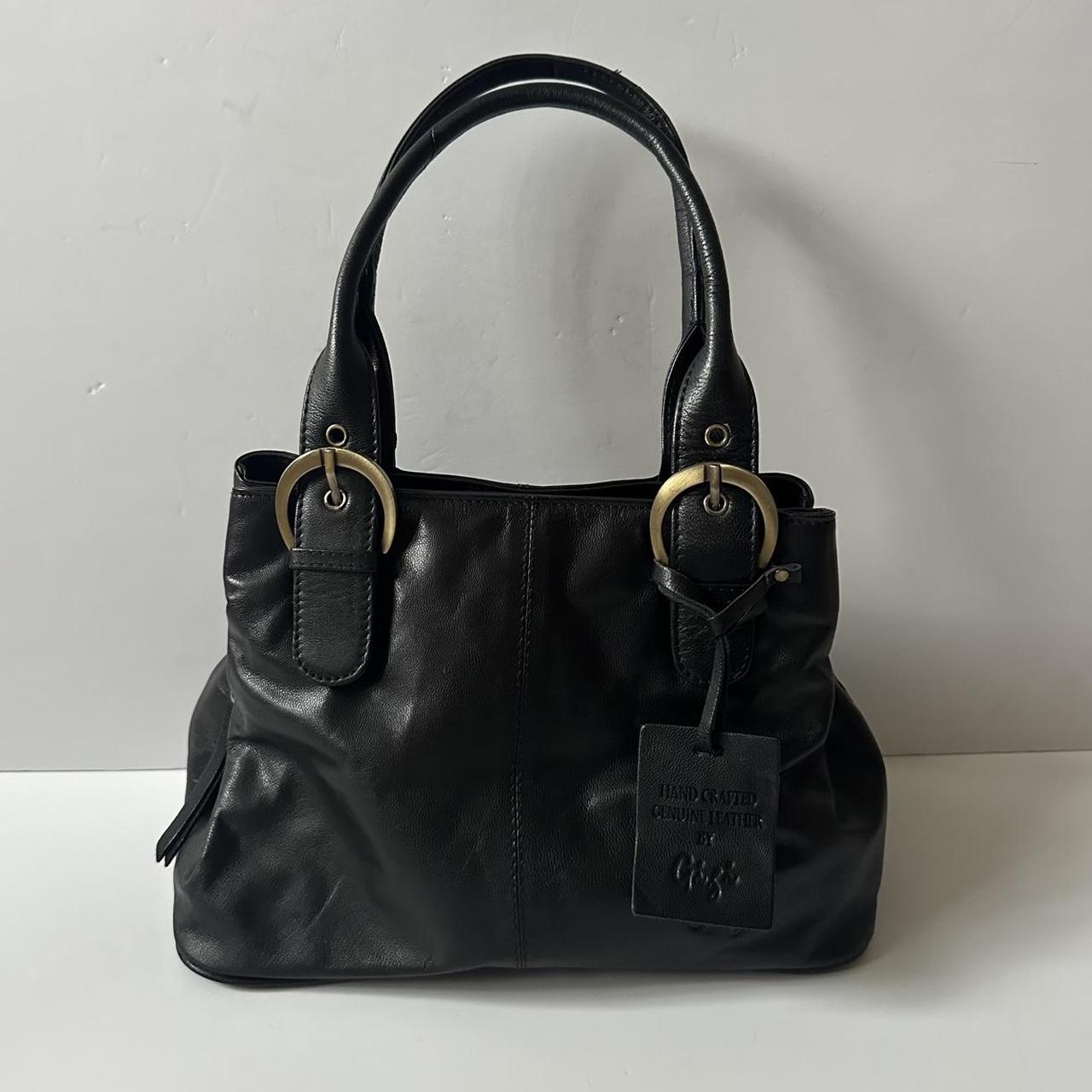 Vintage 00s black leather handbag