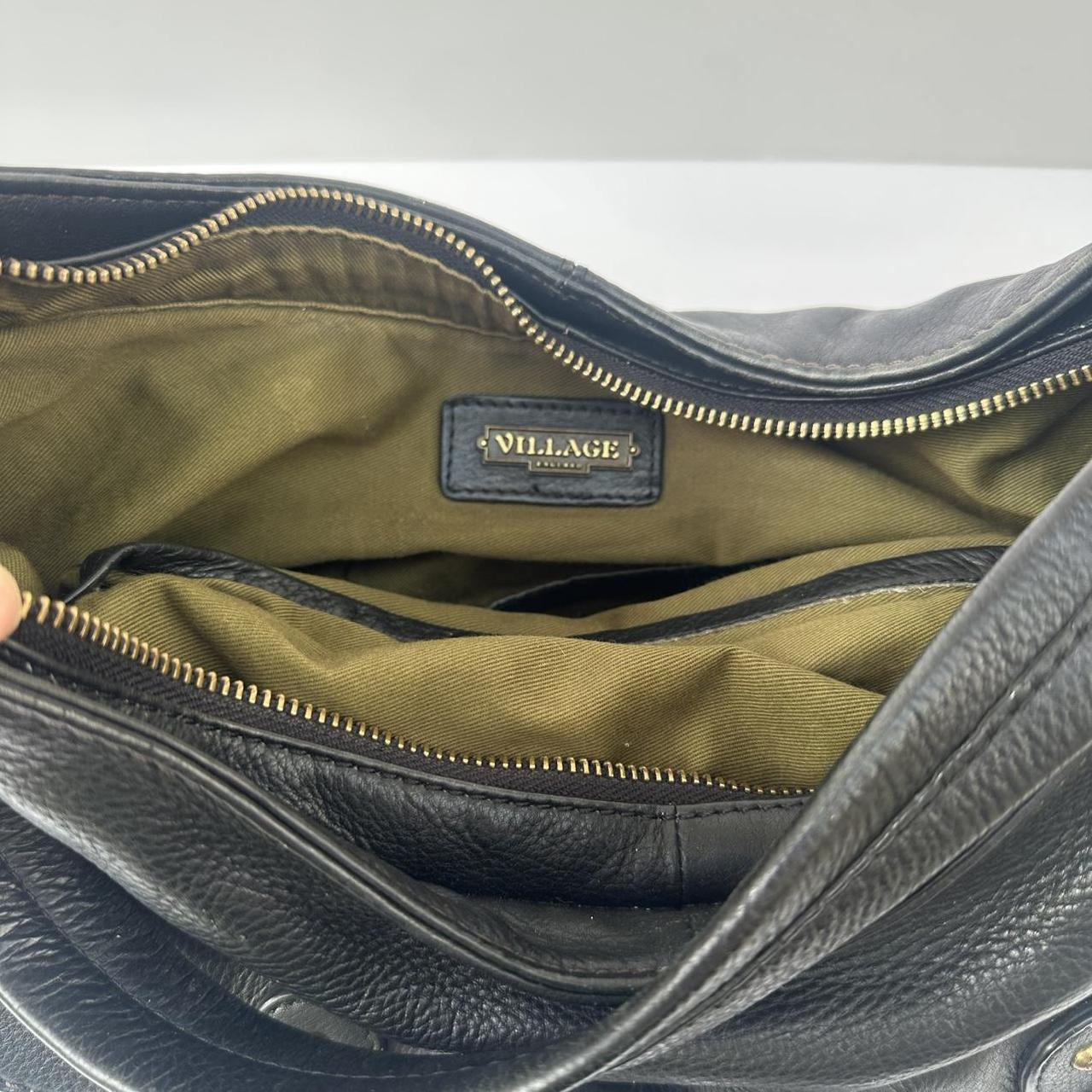 Vintage leather bag with gold horse stirrups detail