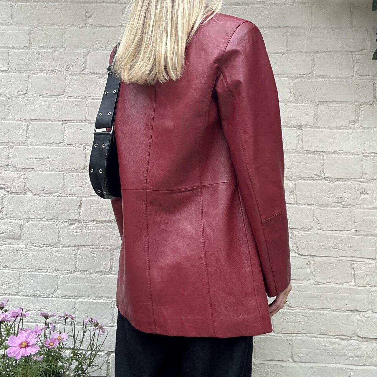 Vintage 00s red leather jacket