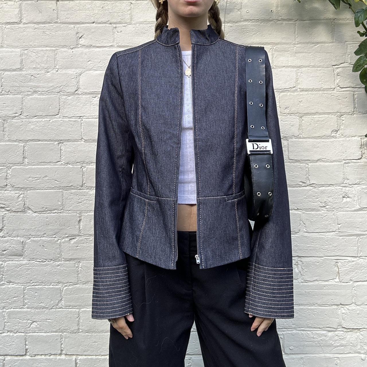 Vintage 00s Zara dark denim zip jacket