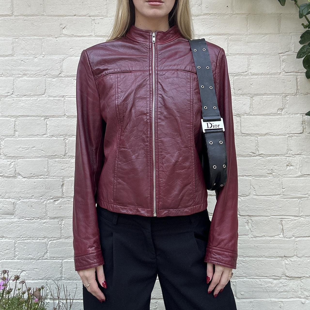 Vintage 00s burgundy leather jacket