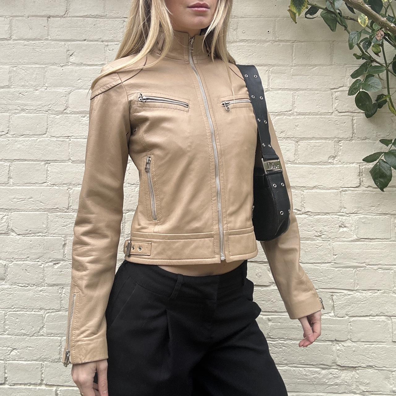 Vintage 00s tan leather jacket