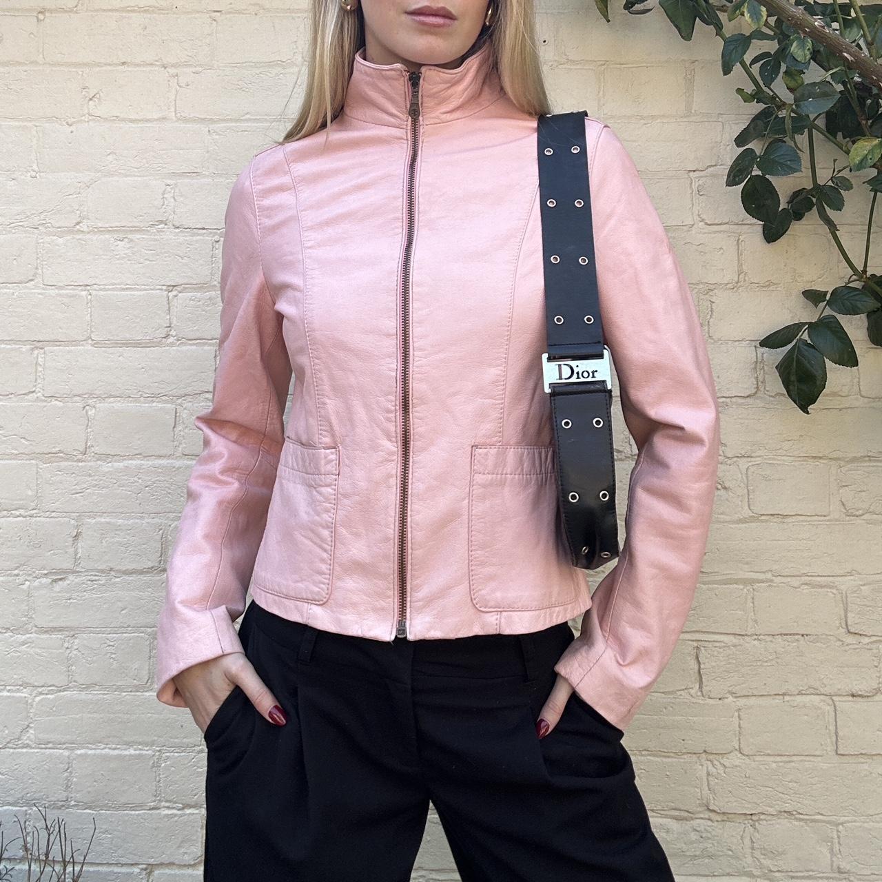 Vintage 00s pink leather jacket