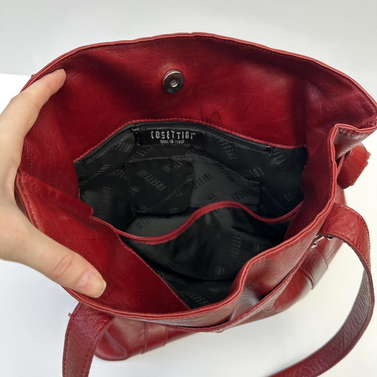 Burgundy leather tote bag