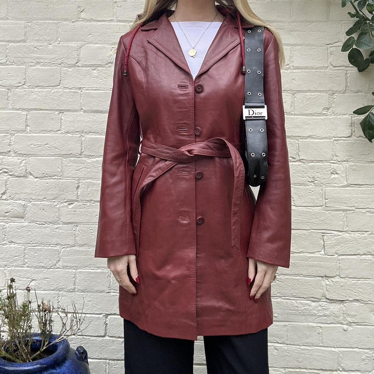 Vintage 00s burgundy leather jacket