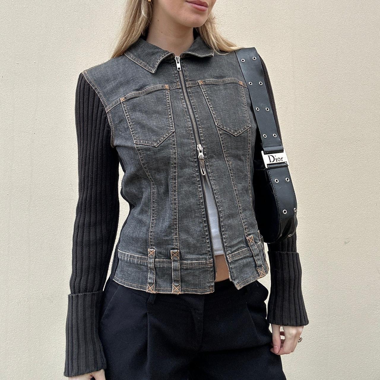 Vintage denim & knit jumper jacket